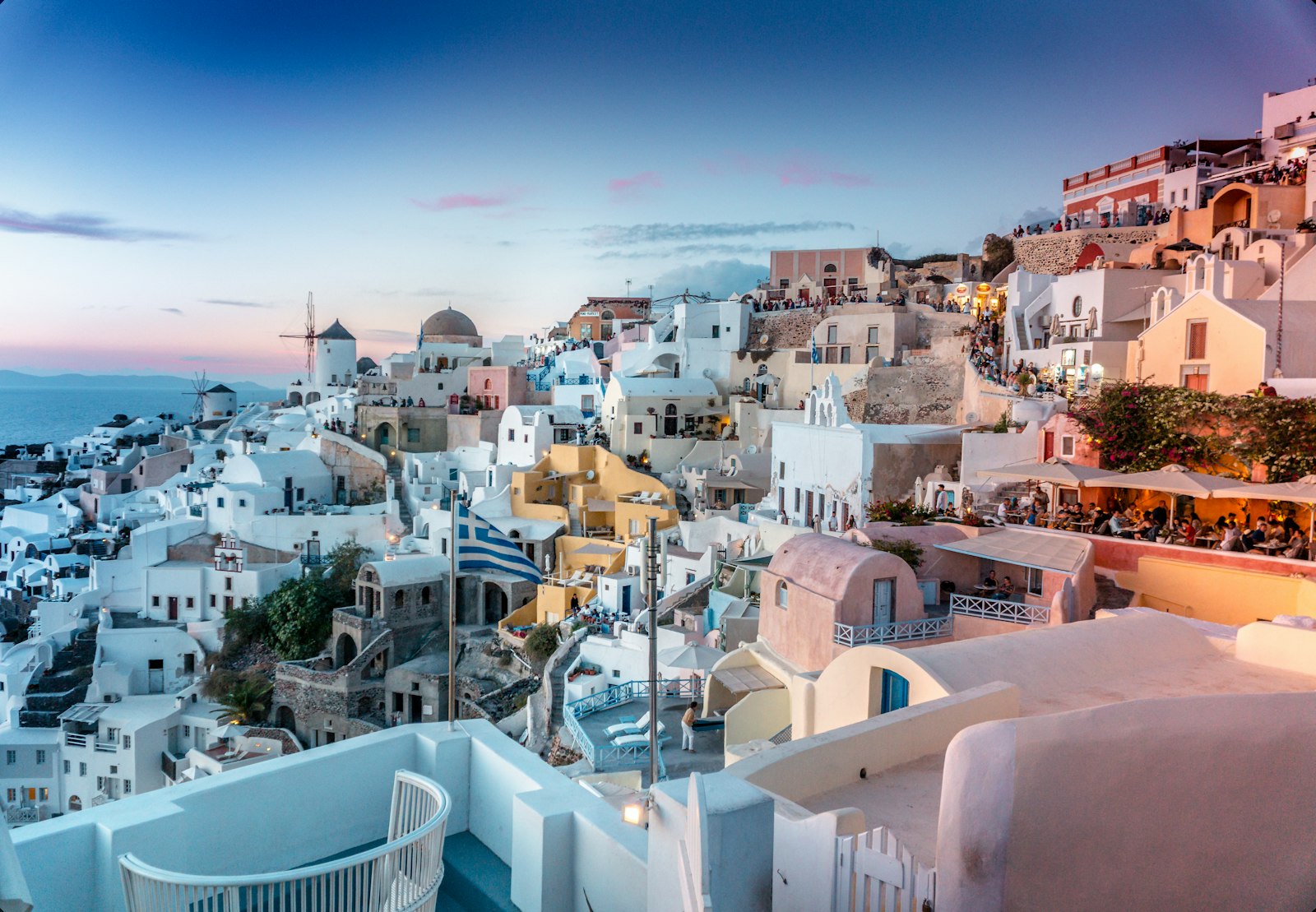 Santorini, Grécia, ao entardecer